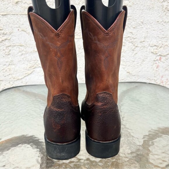 Ariat Western Cowboy Heritage Roper Boots Distressed Brown - Picture 3 of 15